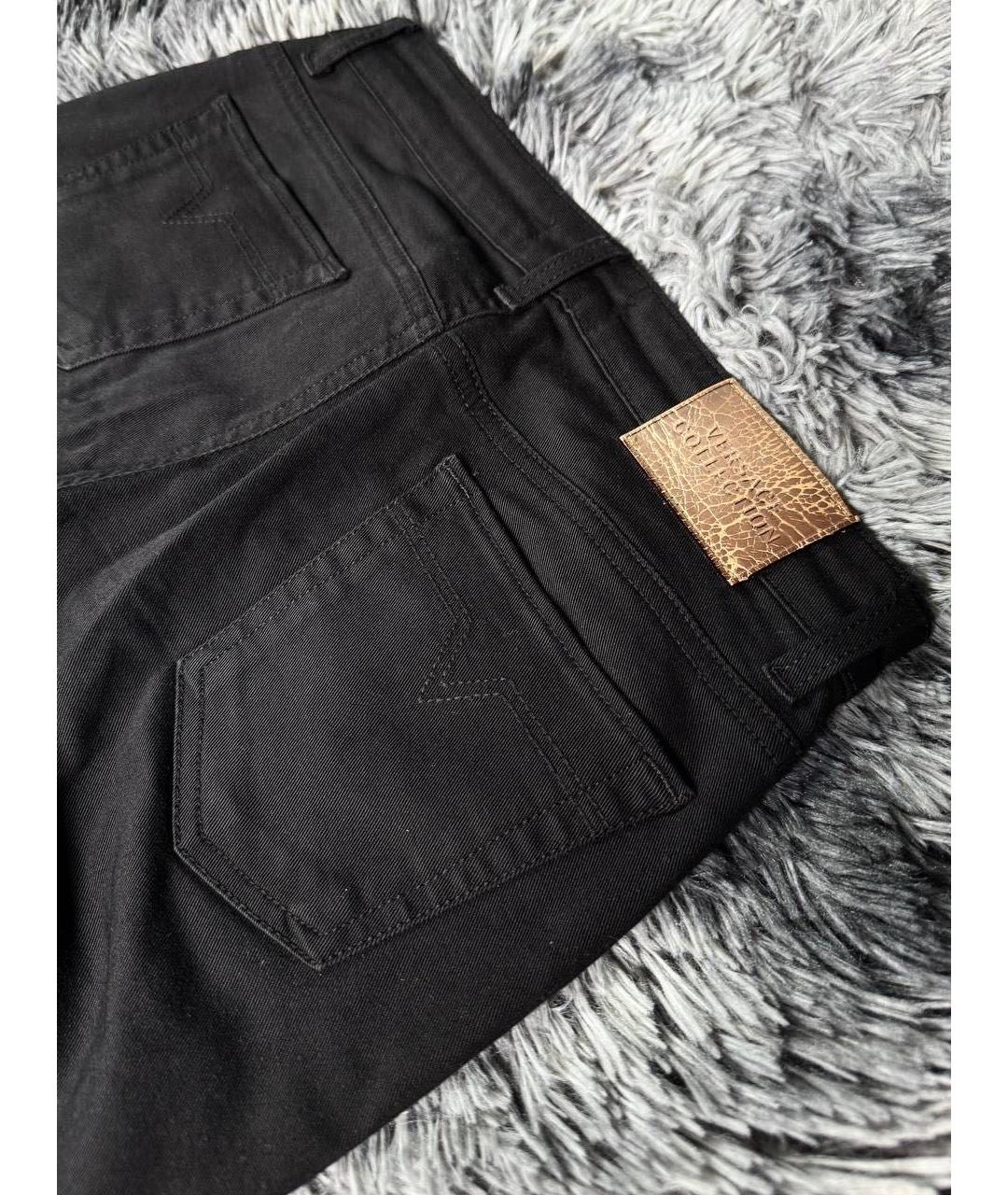 VERSACE Черные хлопковые джинсы скинни, фото 3