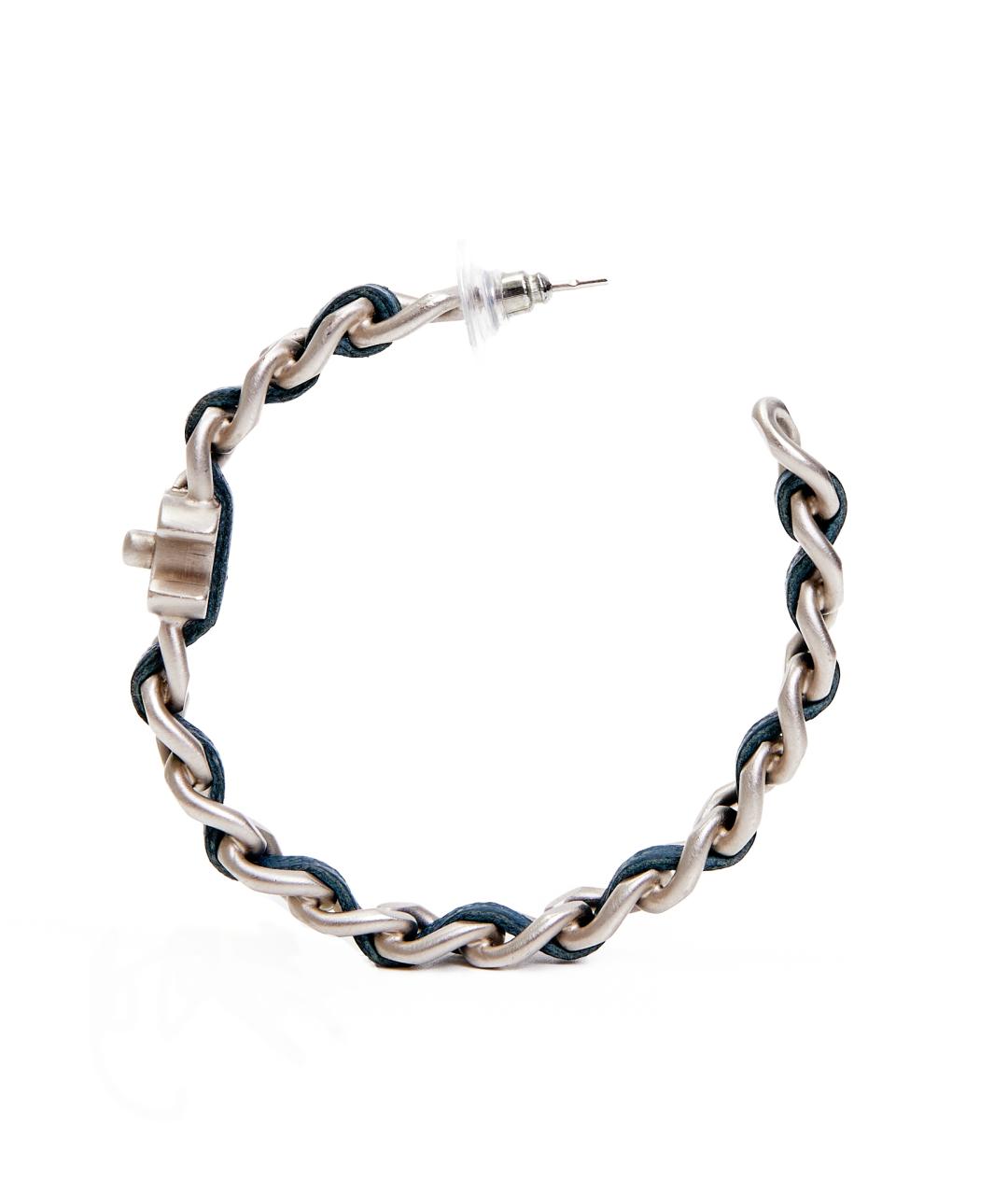 CHANEL Синие металлические серьги, фото 3