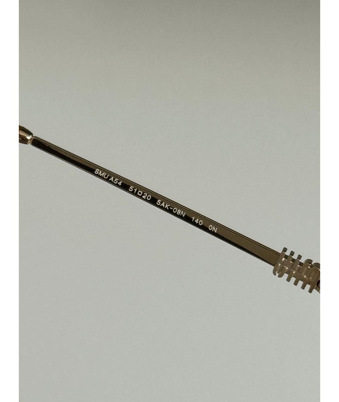 MIU MIU Золотые металлические солнцезащитные очки, фото 8