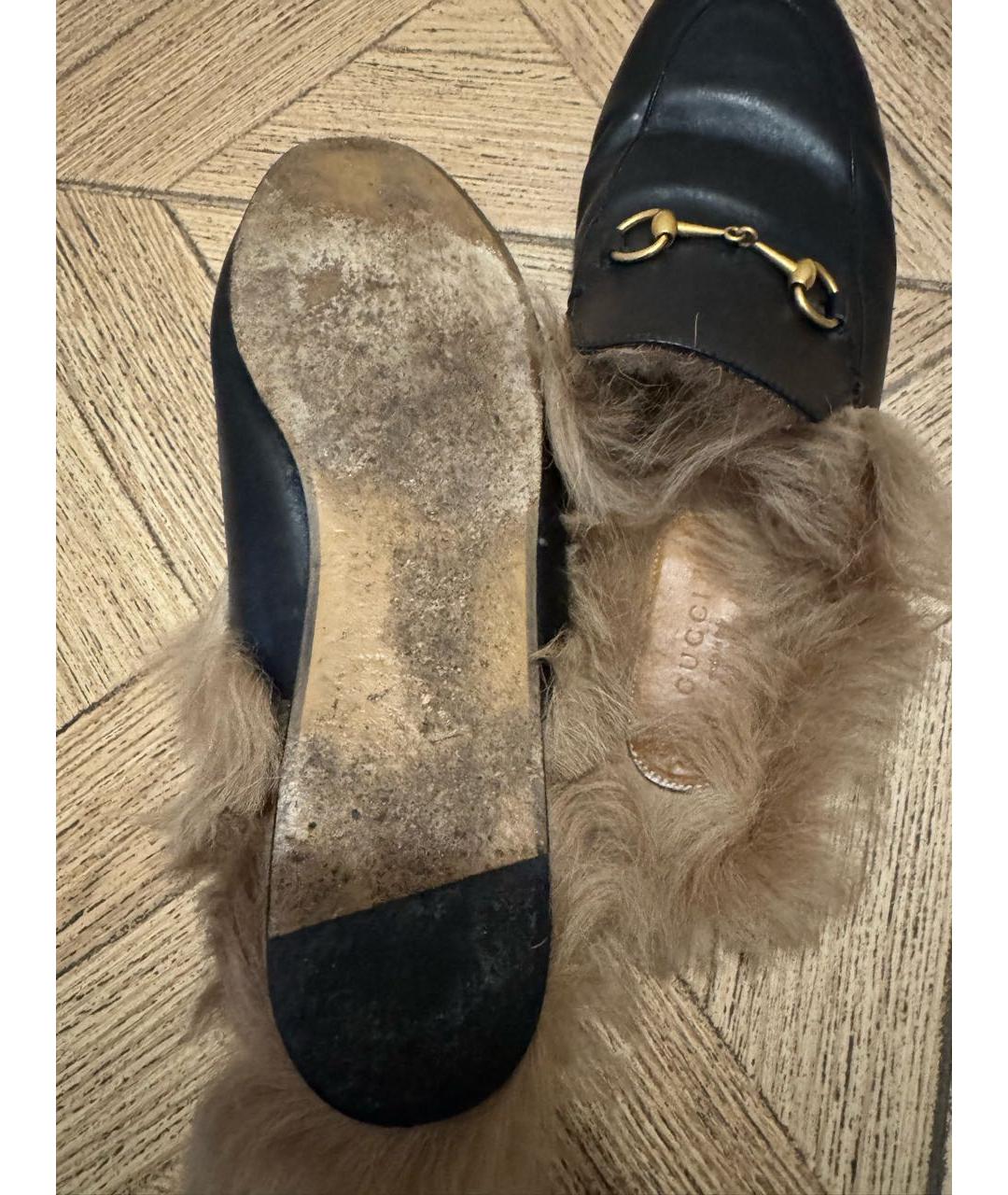 GUCCI Черные кожаные мюли, фото 5
