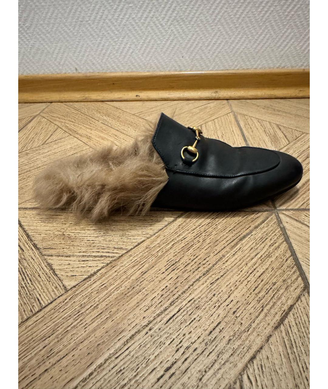 GUCCI Черные кожаные мюли, фото 7