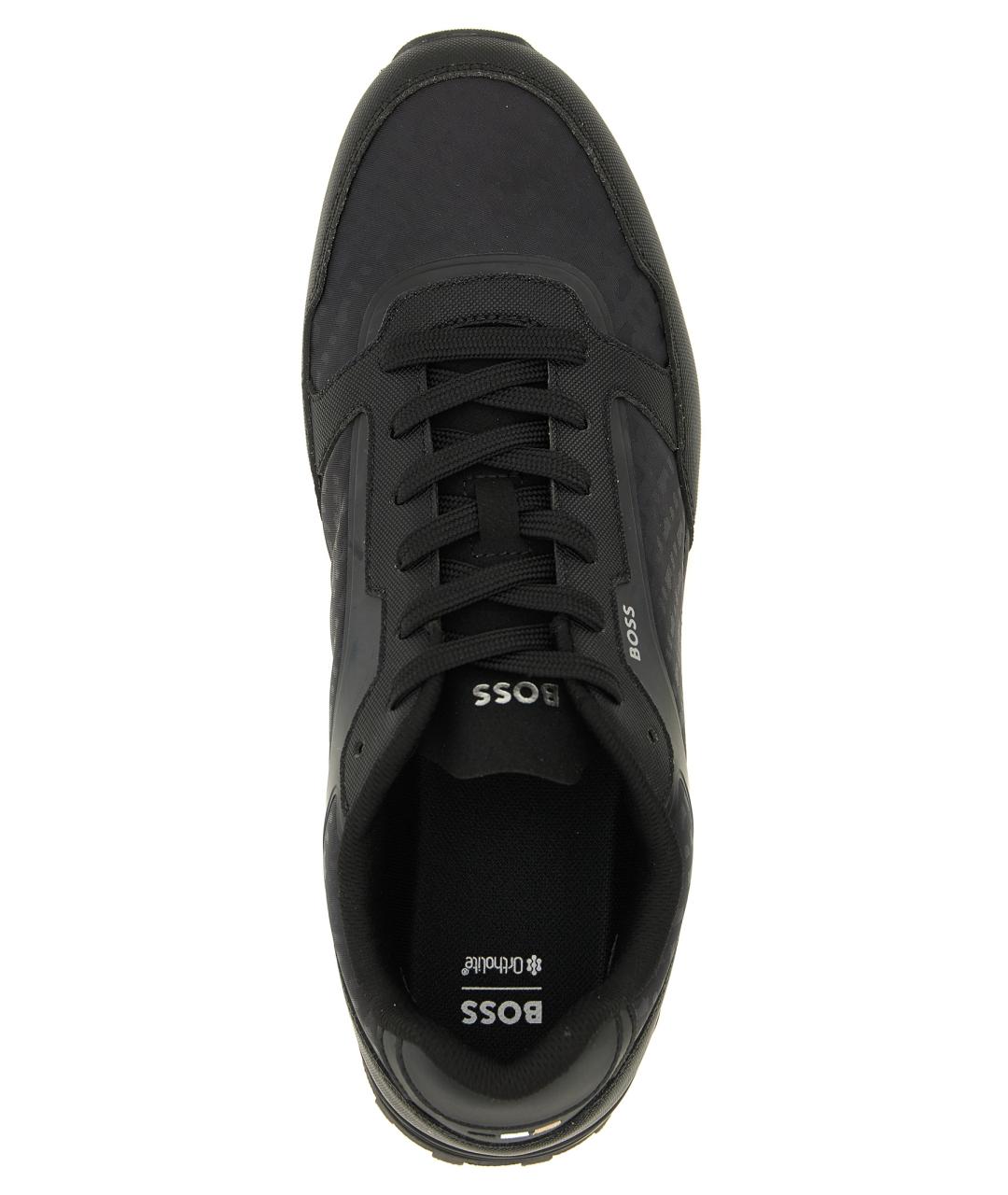 HUGO BOSS Черные синтетические низкие кроссовки / кеды, фото 4