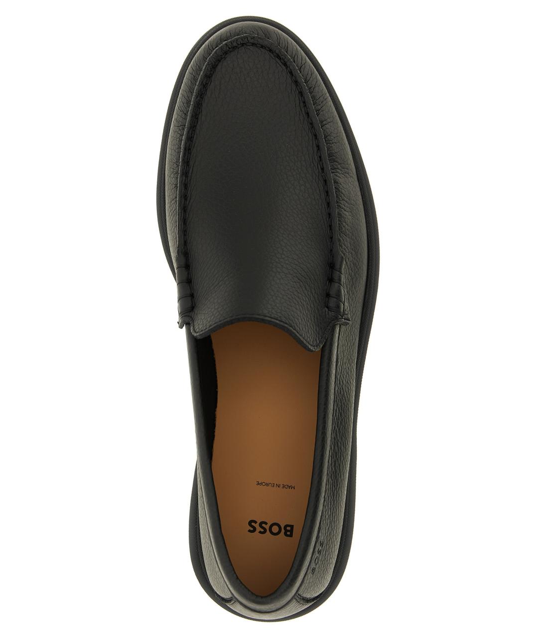 HUGO BOSS Черные кожаные лоферы, фото 4