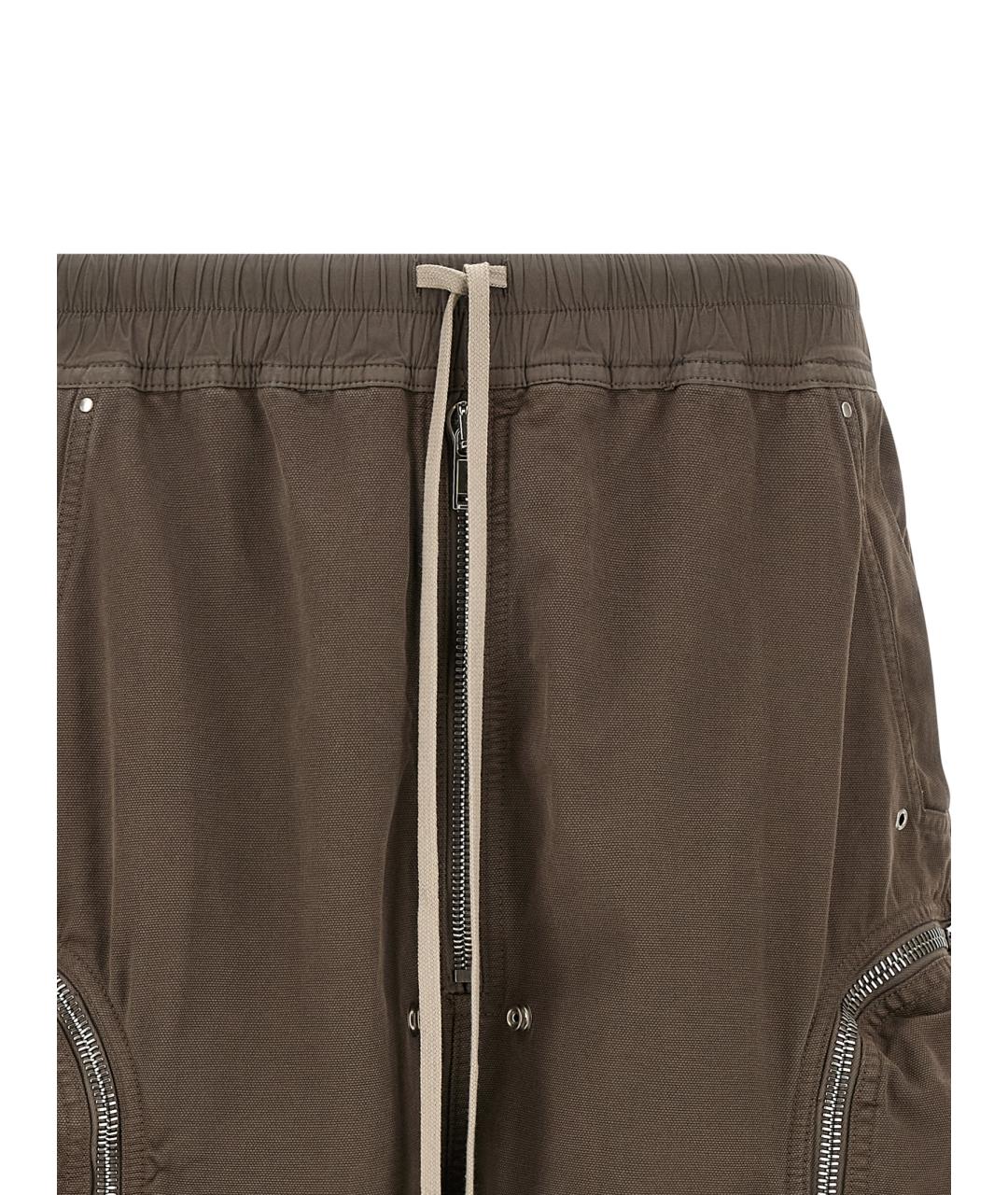 RICK OWENS DRKSHDW Коричневые хлопковые шорты, фото 3