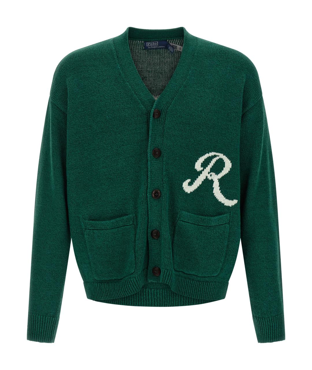 POLO RALPH LAUREN Зеленый льняной кардиган, фото 1