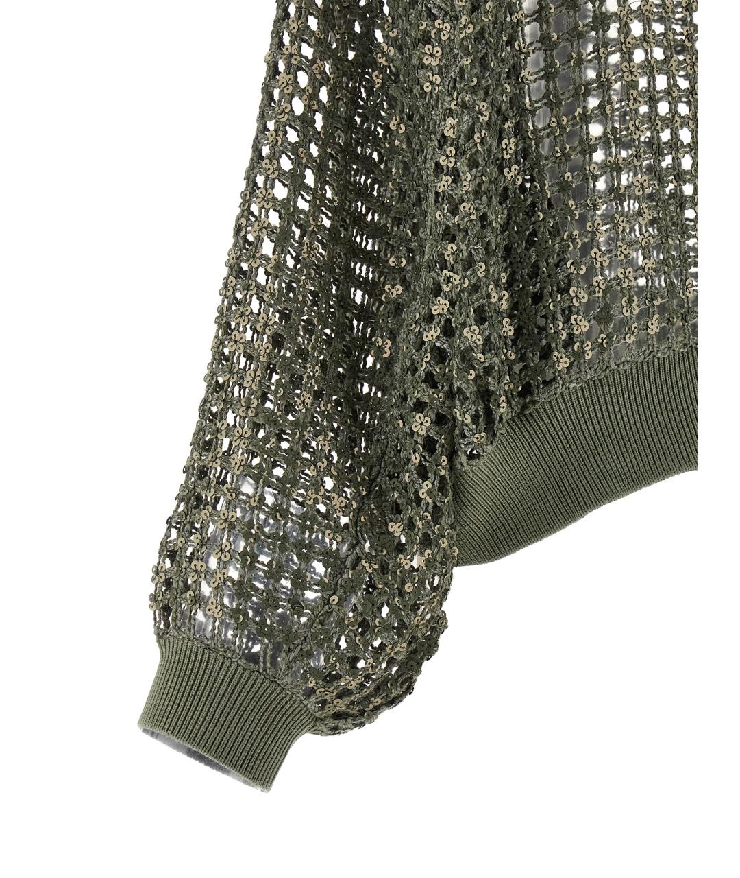 BRUNELLO CUCINELLI Зеленый шелковый кардиган, фото 4