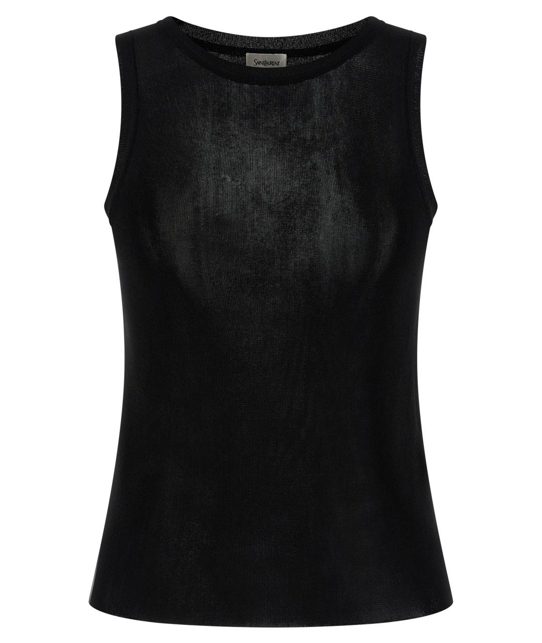 SAINT LAURENT Черная вискозная майка, фото 1