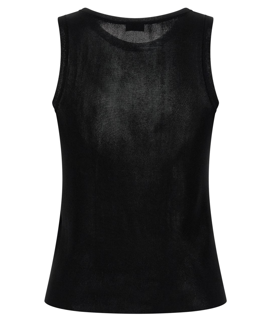SAINT LAURENT Черная вискозная майка, фото 2
