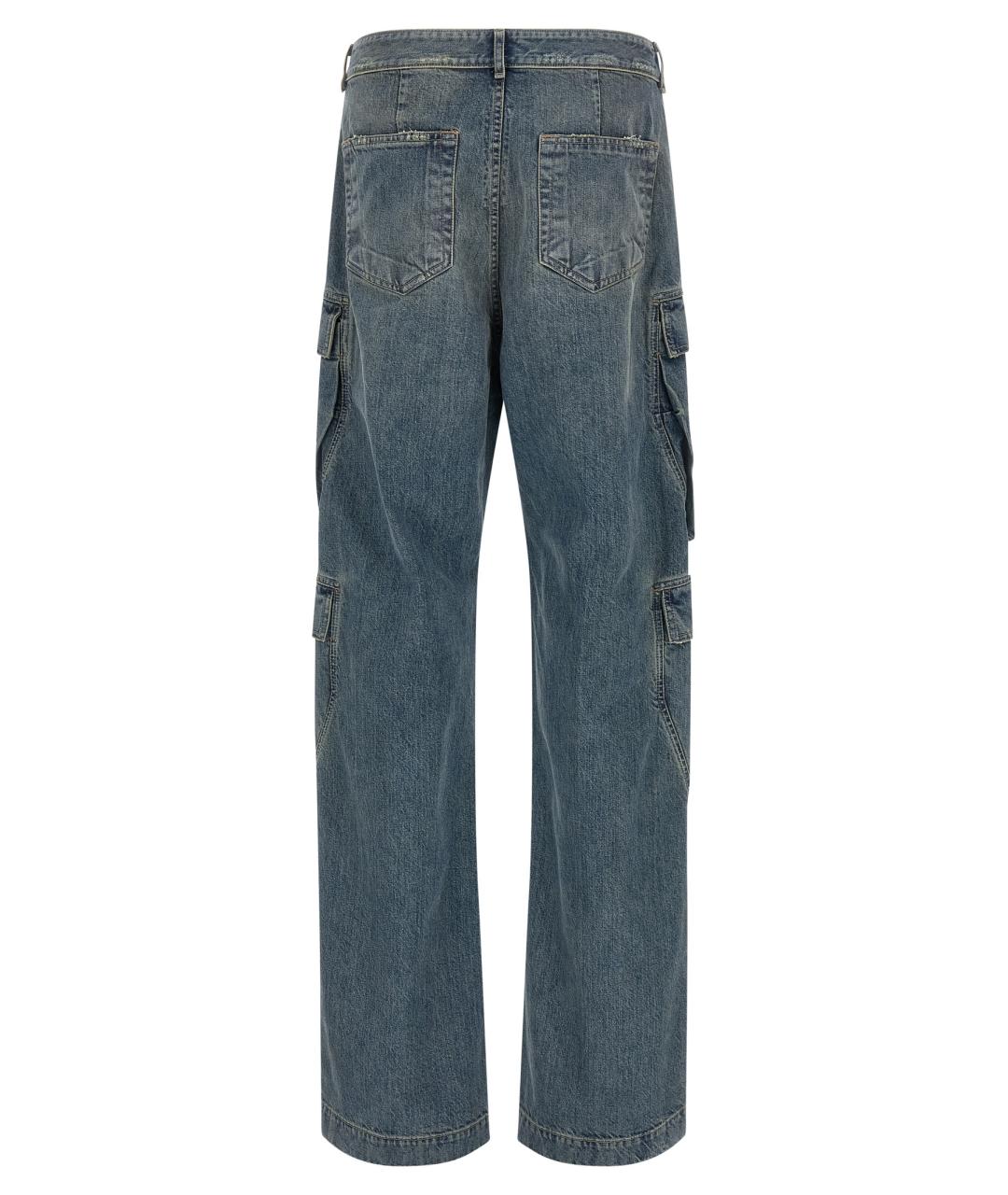 RICK OWENS DRKSHDW Голубые хлопковые прямые джинсы, фото 2