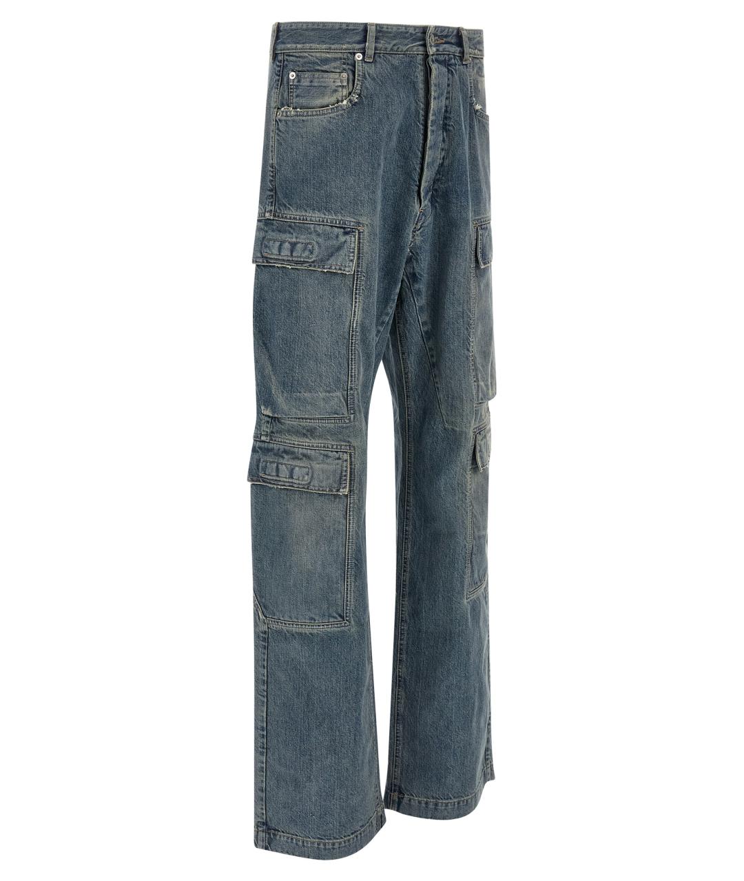 RICK OWENS DRKSHDW Голубые хлопковые прямые джинсы, фото 3