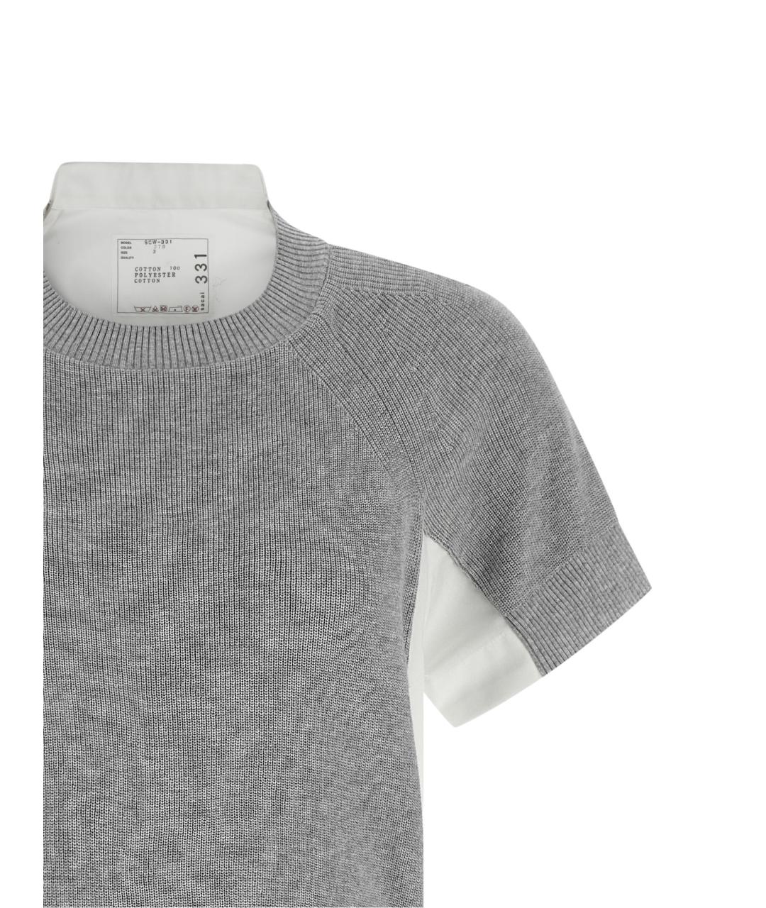 SACAI Белое хлопковое повседневное платье, фото 3