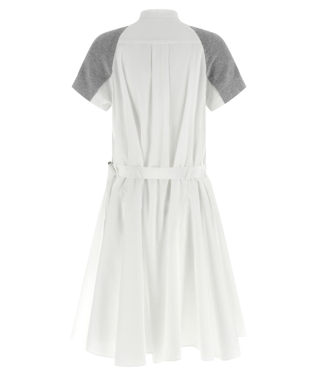 SACAI Белое хлопковое повседневное платье, фото 2
