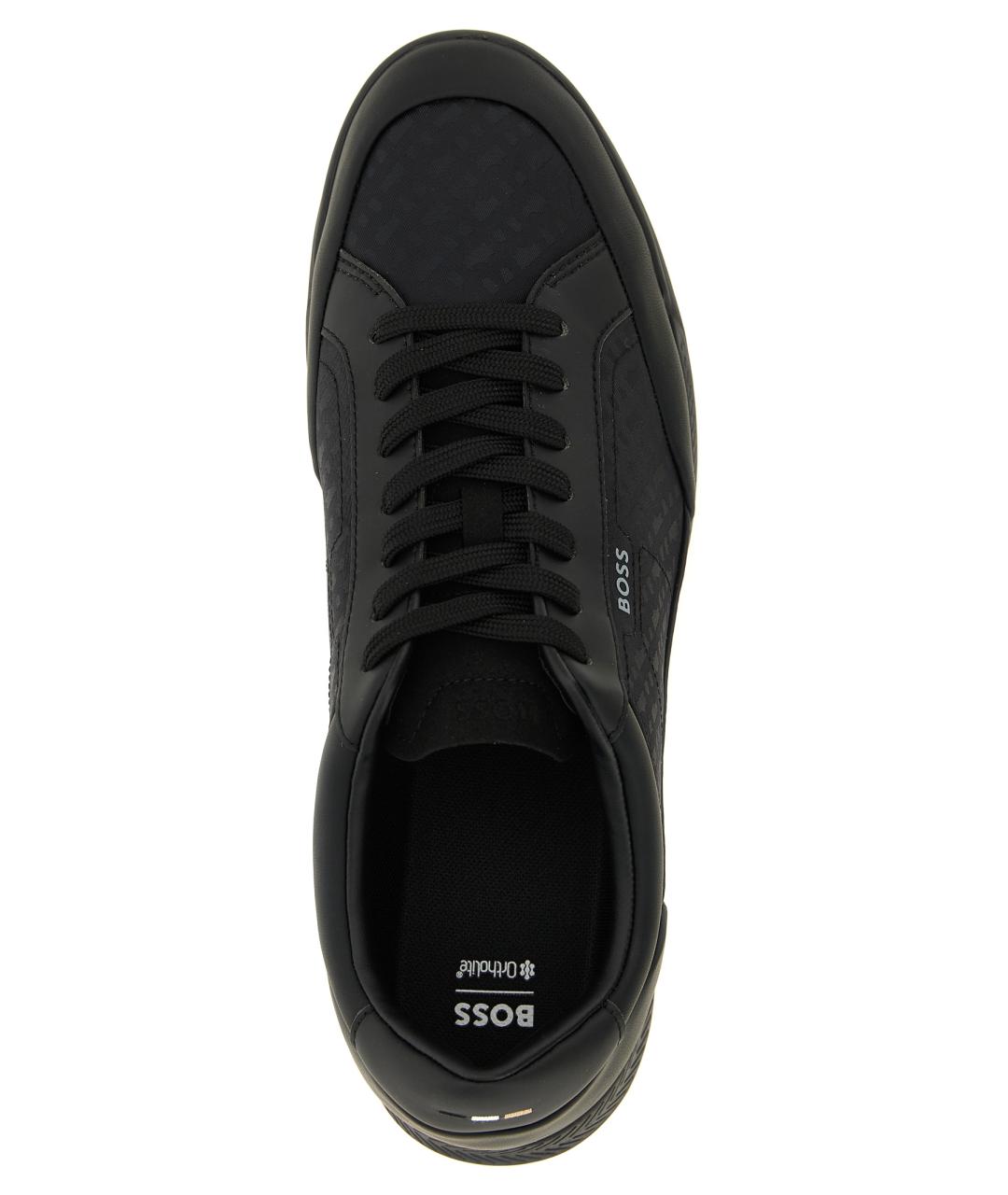 HUGO BOSS Черные синтетические низкие кроссовки / кеды, фото 4