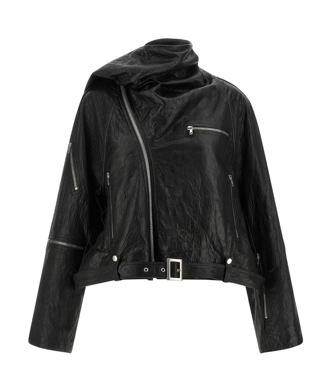 RICK OWENS Черная кожаная куртка, фото 1