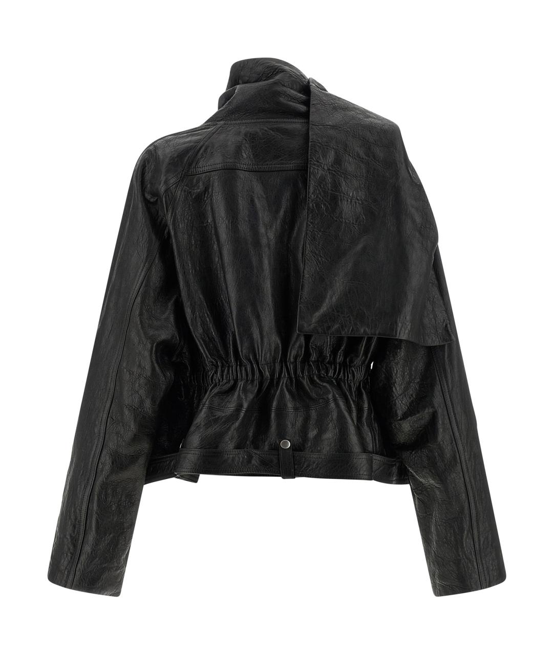 RICK OWENS Черная кожаная куртка, фото 3