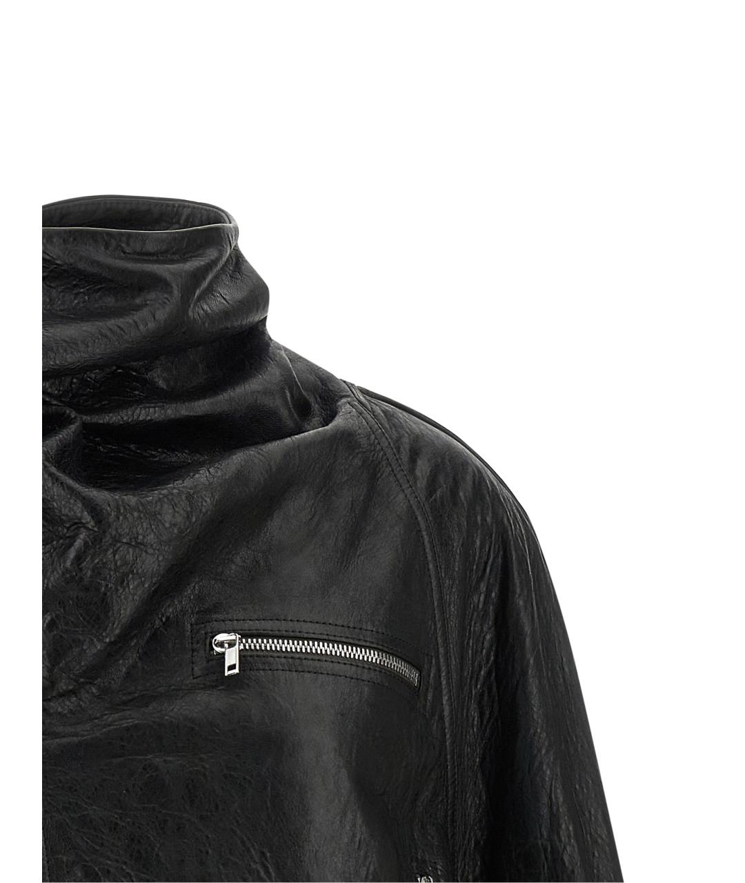 RICK OWENS Черная кожаная куртка, фото 4