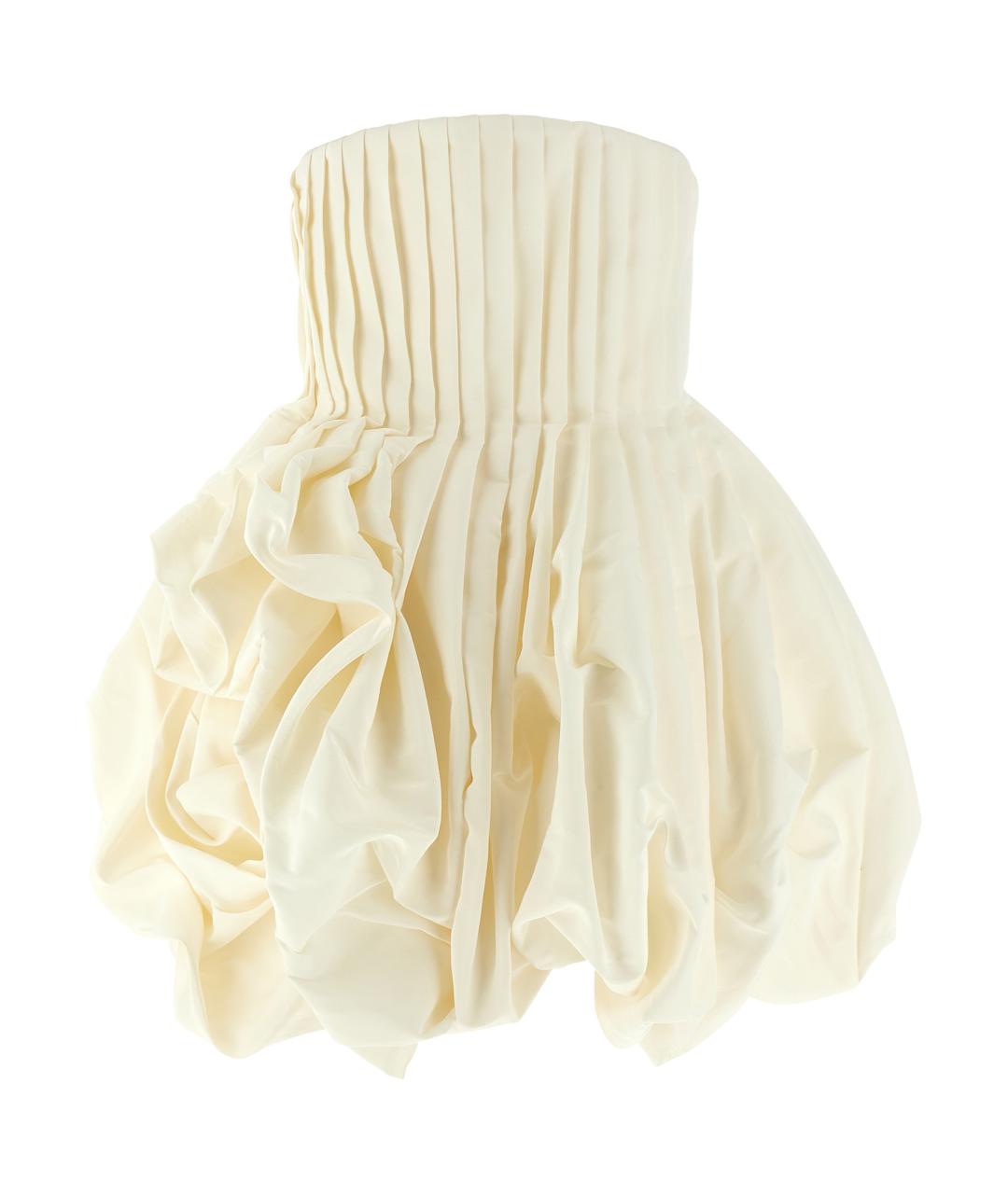 CAROLINA HERRERA Белое шелковое коктейльное платье, фото 1