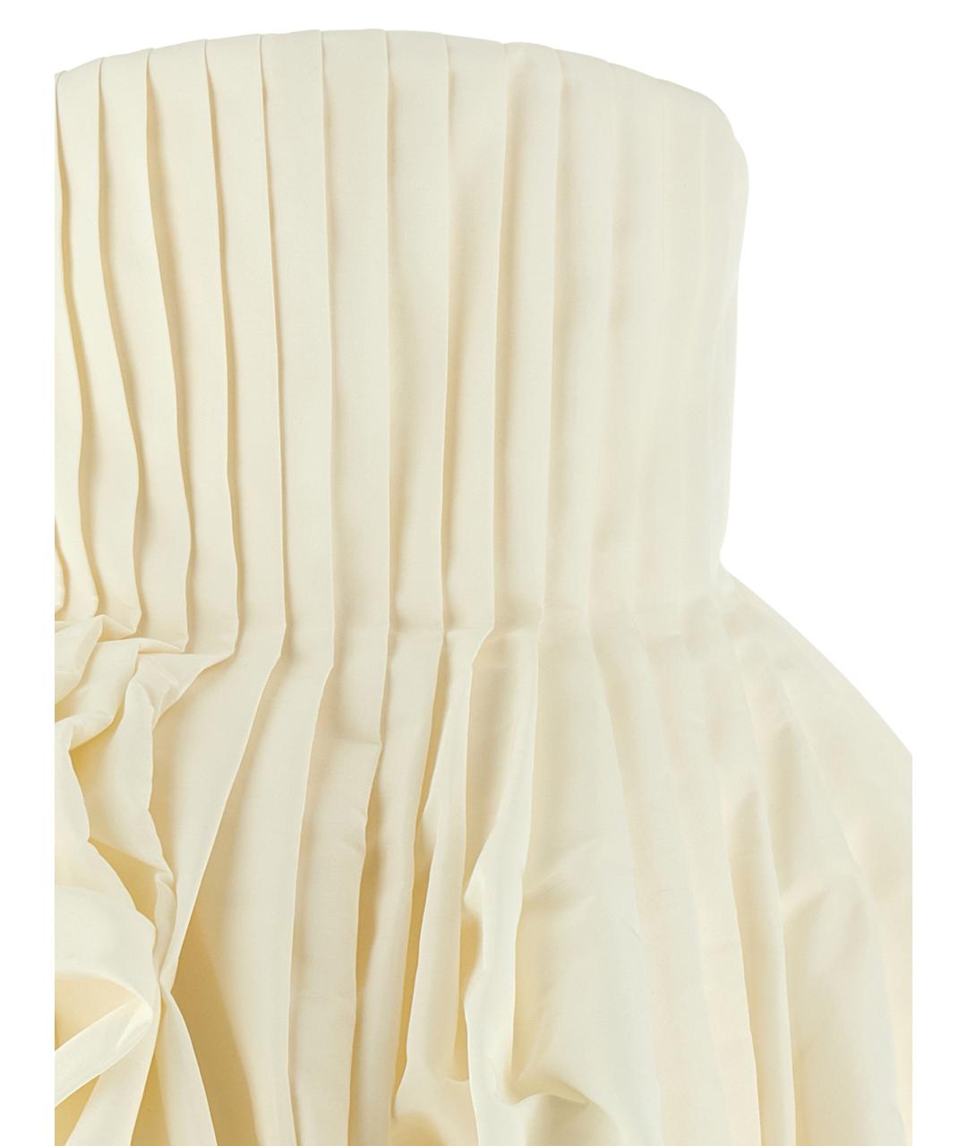 CAROLINA HERRERA Белое шелковое коктейльное платье, фото 3