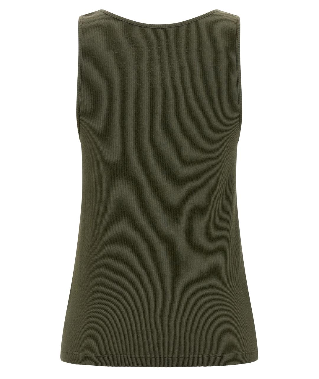 SAINT LAURENT Зеленая хлопковая майка, фото 2