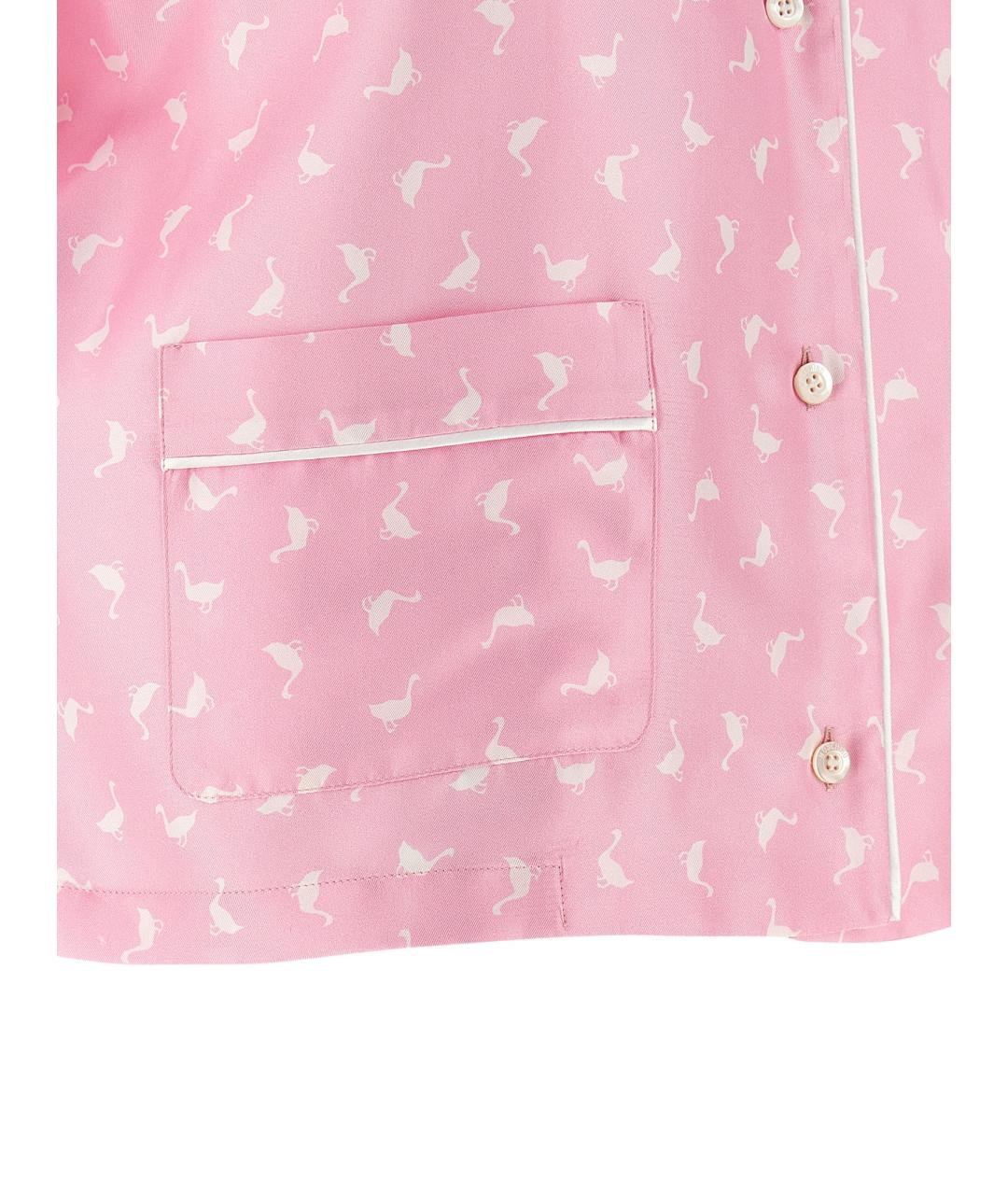 MOSCHINO Розовая шелковая рубашка, фото 4