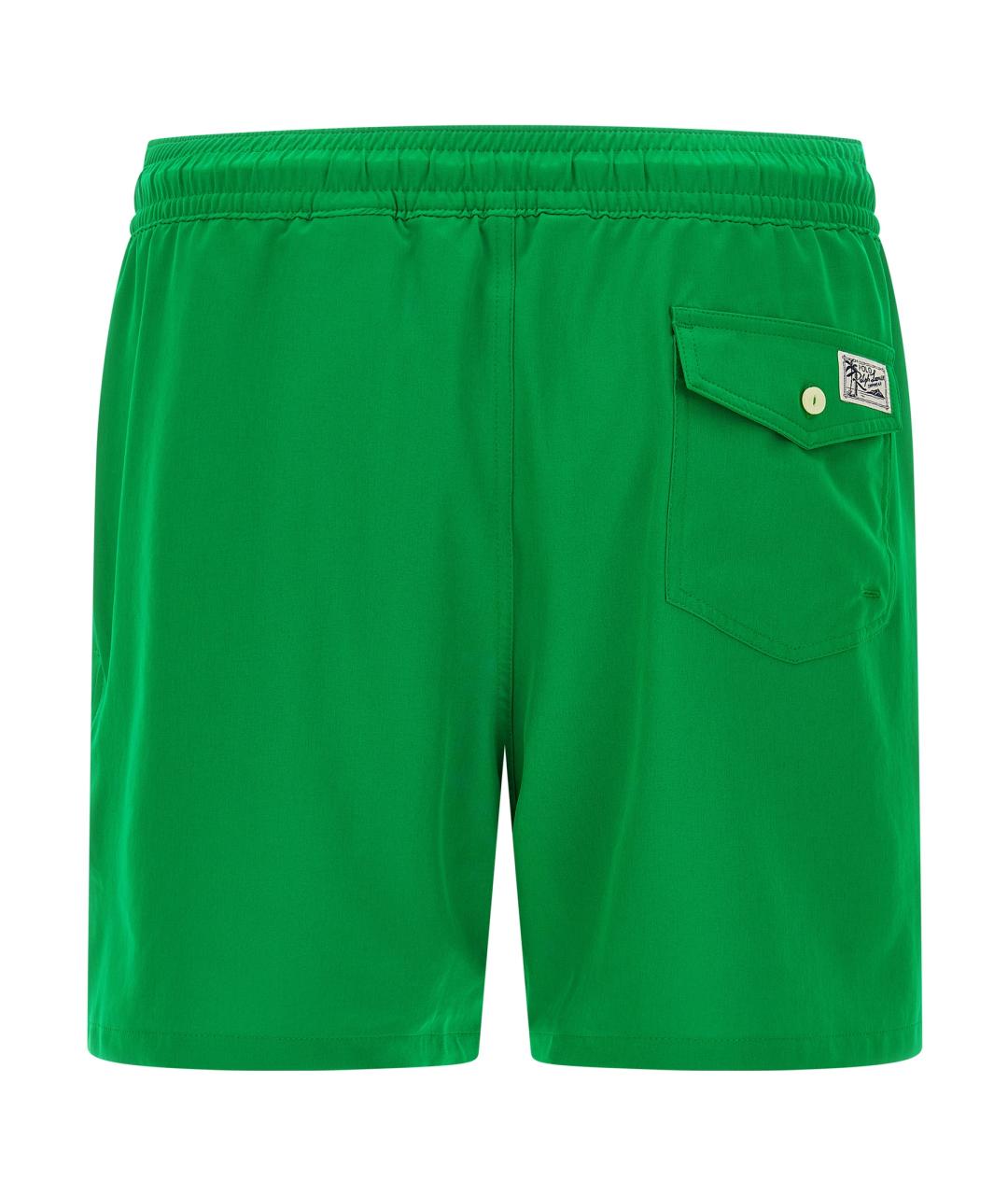 POLO RALPH LAUREN Зеленые полиэстеровые шорты, фото 2