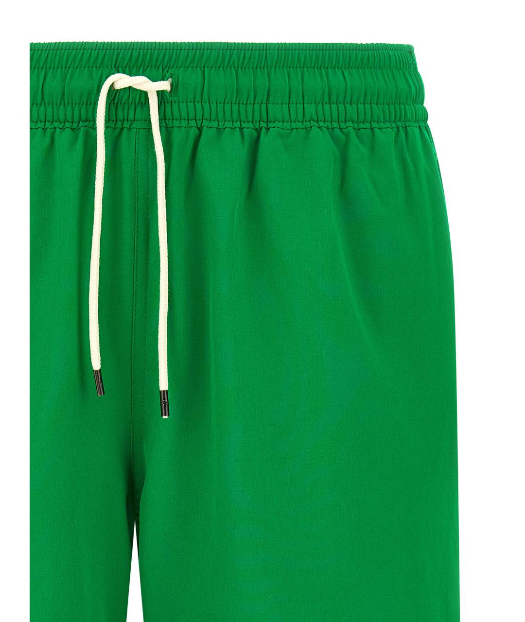 POLO RALPH LAUREN Зеленые полиэстеровые шорты, фото 3