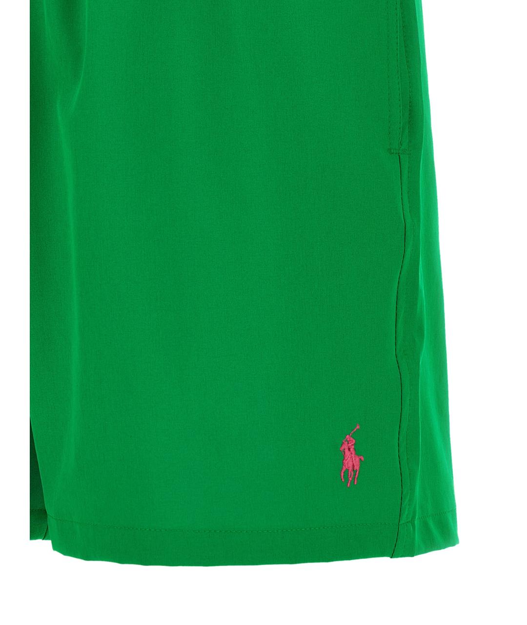 POLO RALPH LAUREN Зеленые полиэстеровые шорты, фото 5