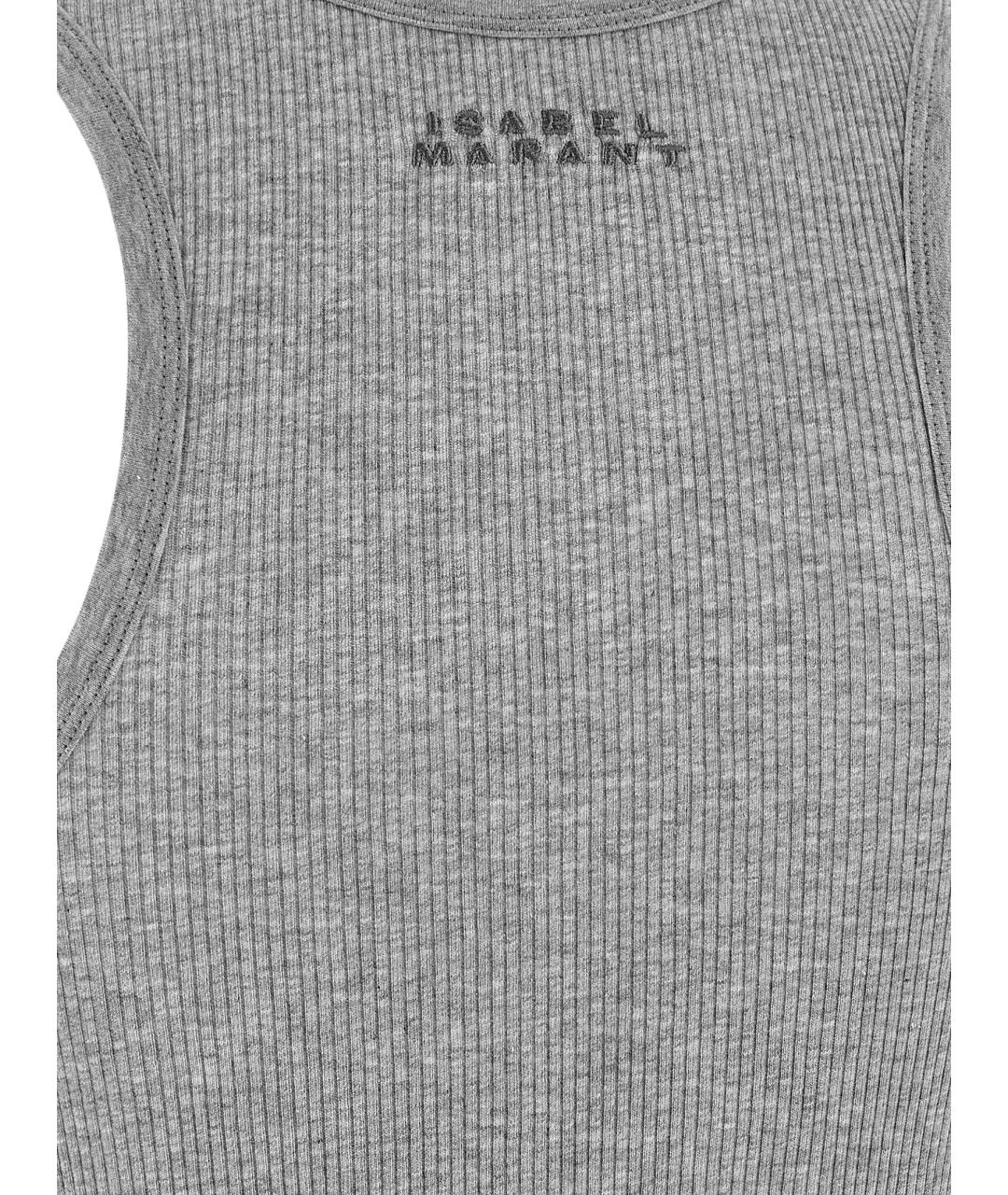 ISABEL MARANT Серая хлопковая майка, фото 4