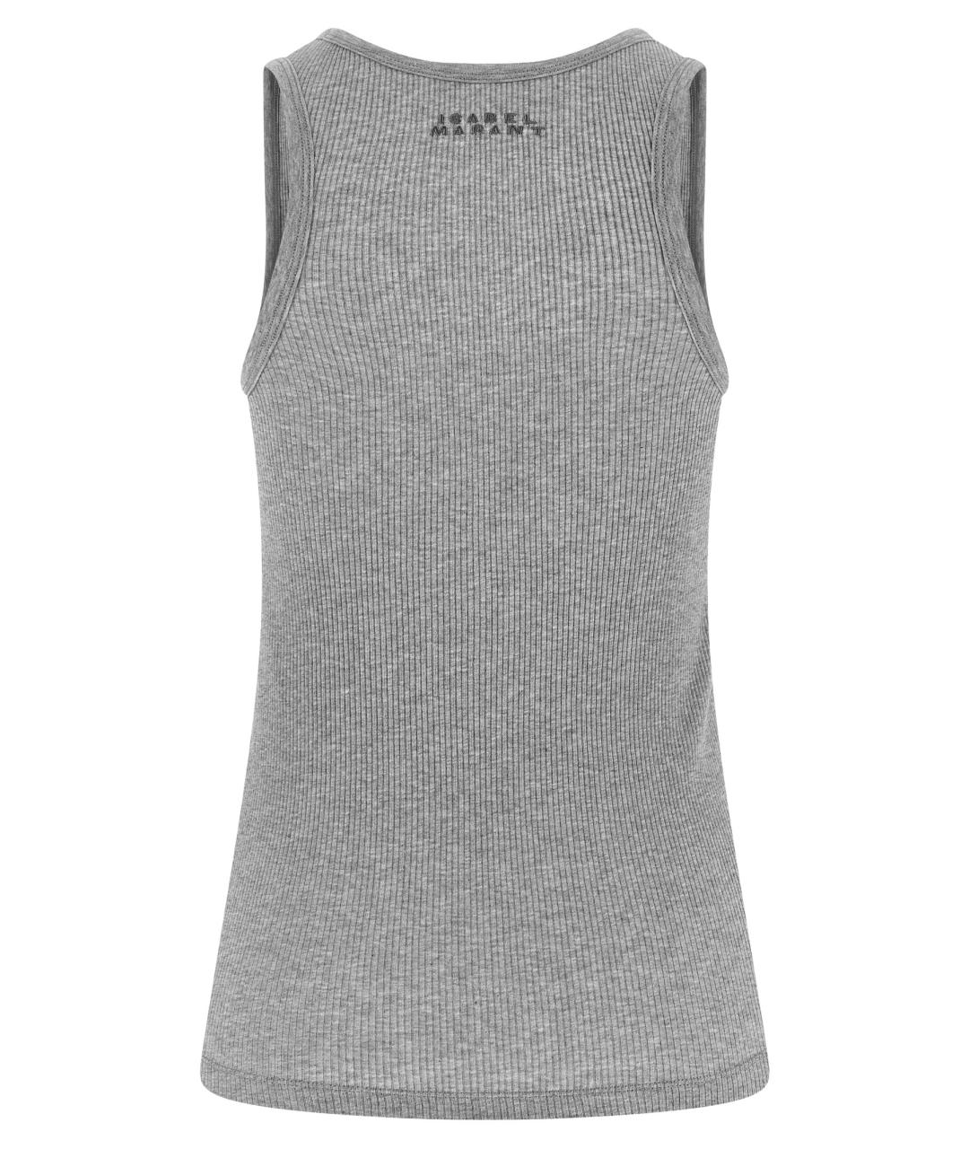 ISABEL MARANT Серая хлопковая майка, фото 2