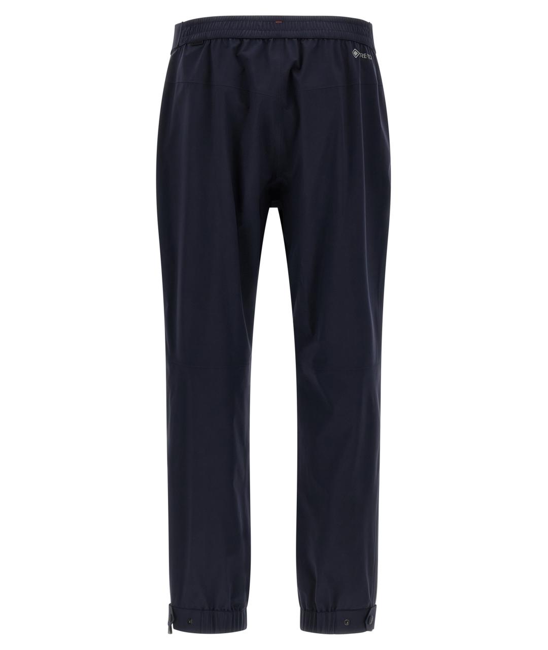 MONCLER GRENOBLE Темно-синие полиамидовые повседневные брюки, фото 2