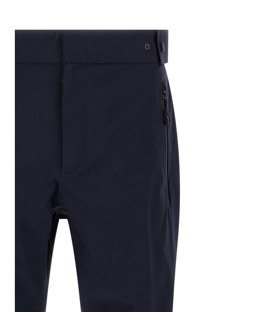 MONCLER GRENOBLE Темно-синие полиамидовые повседневные брюки, фото 3