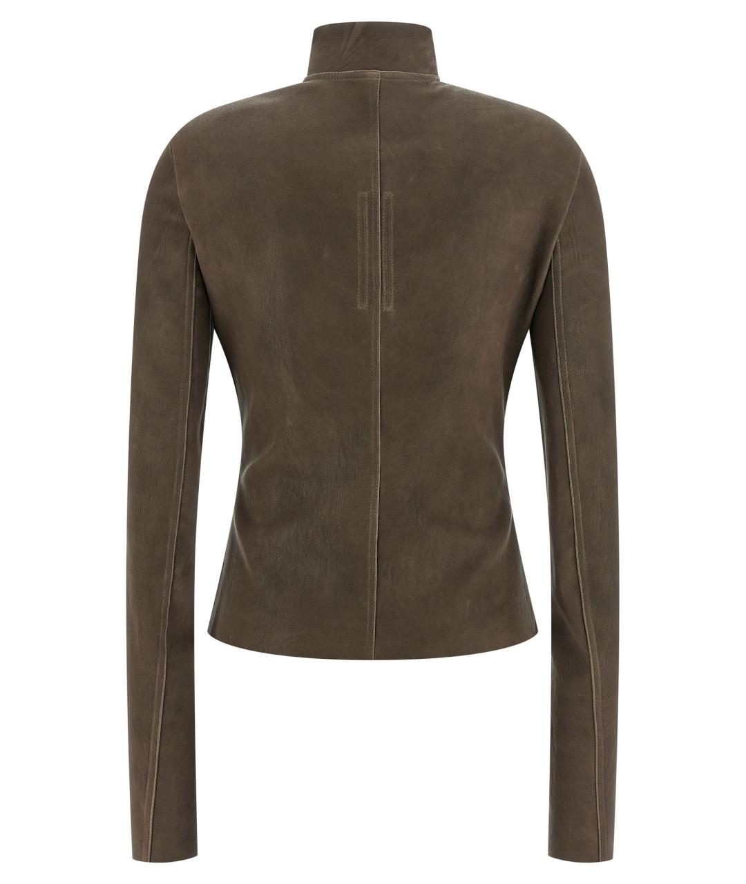 RICK OWENS Коричневая кожаная куртка, фото 2