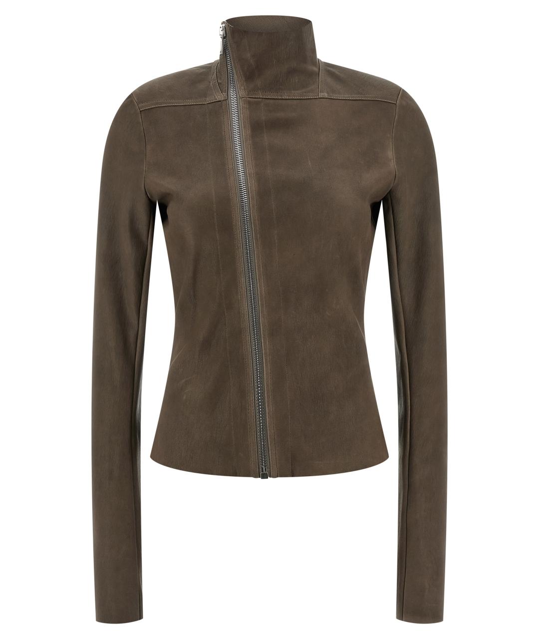 RICK OWENS Коричневая кожаная куртка, фото 1