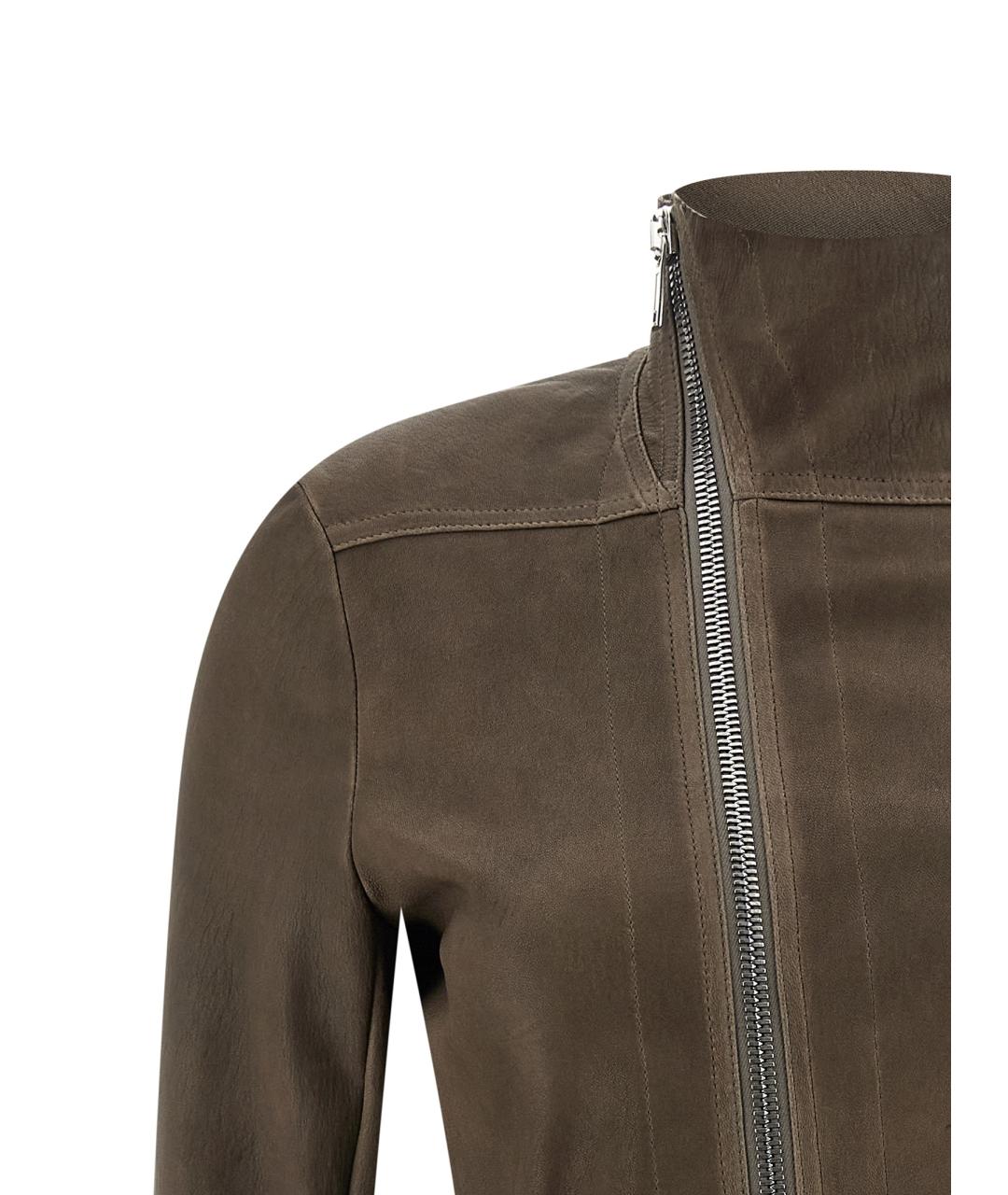 RICK OWENS Коричневая кожаная куртка, фото 3