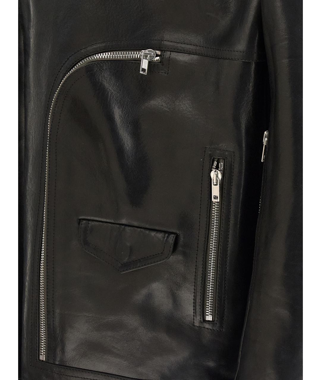 RICK OWENS Черная кожаная куртка, фото 4