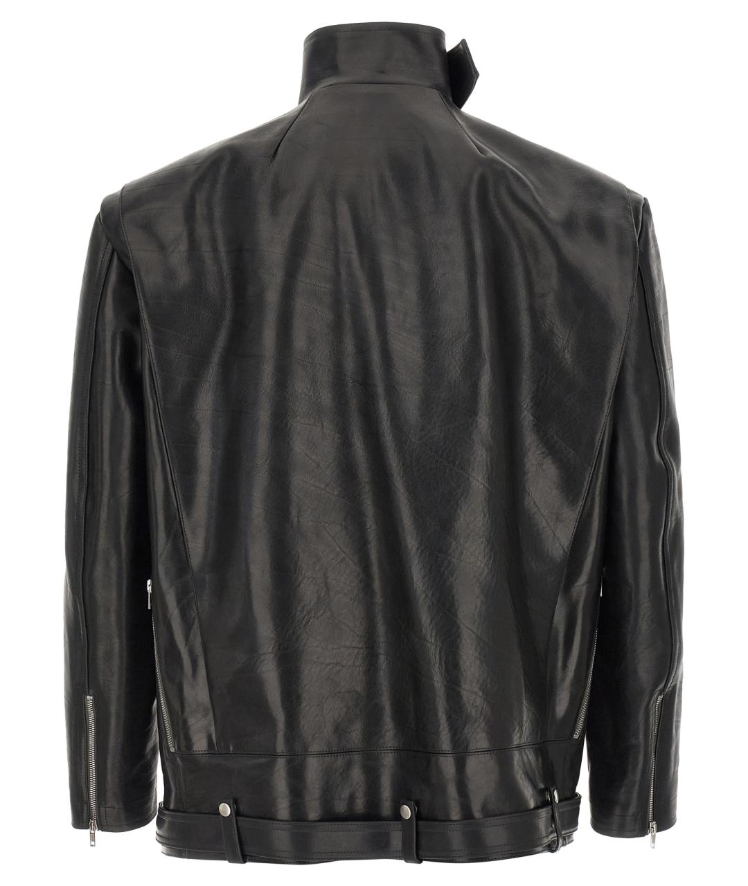 RICK OWENS Черная кожаная куртка, фото 2