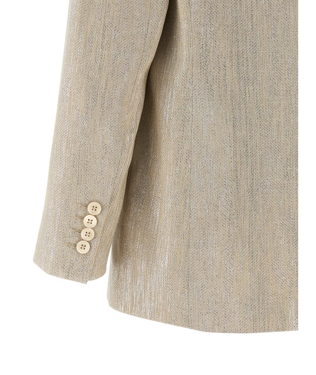 PESERICO Бежевый вискозный жакет/пиджак, фото 4