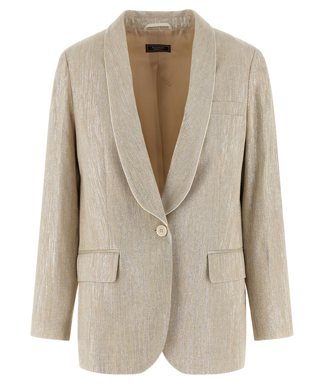 PESERICO Бежевый вискозный жакет/пиджак, фото 1
