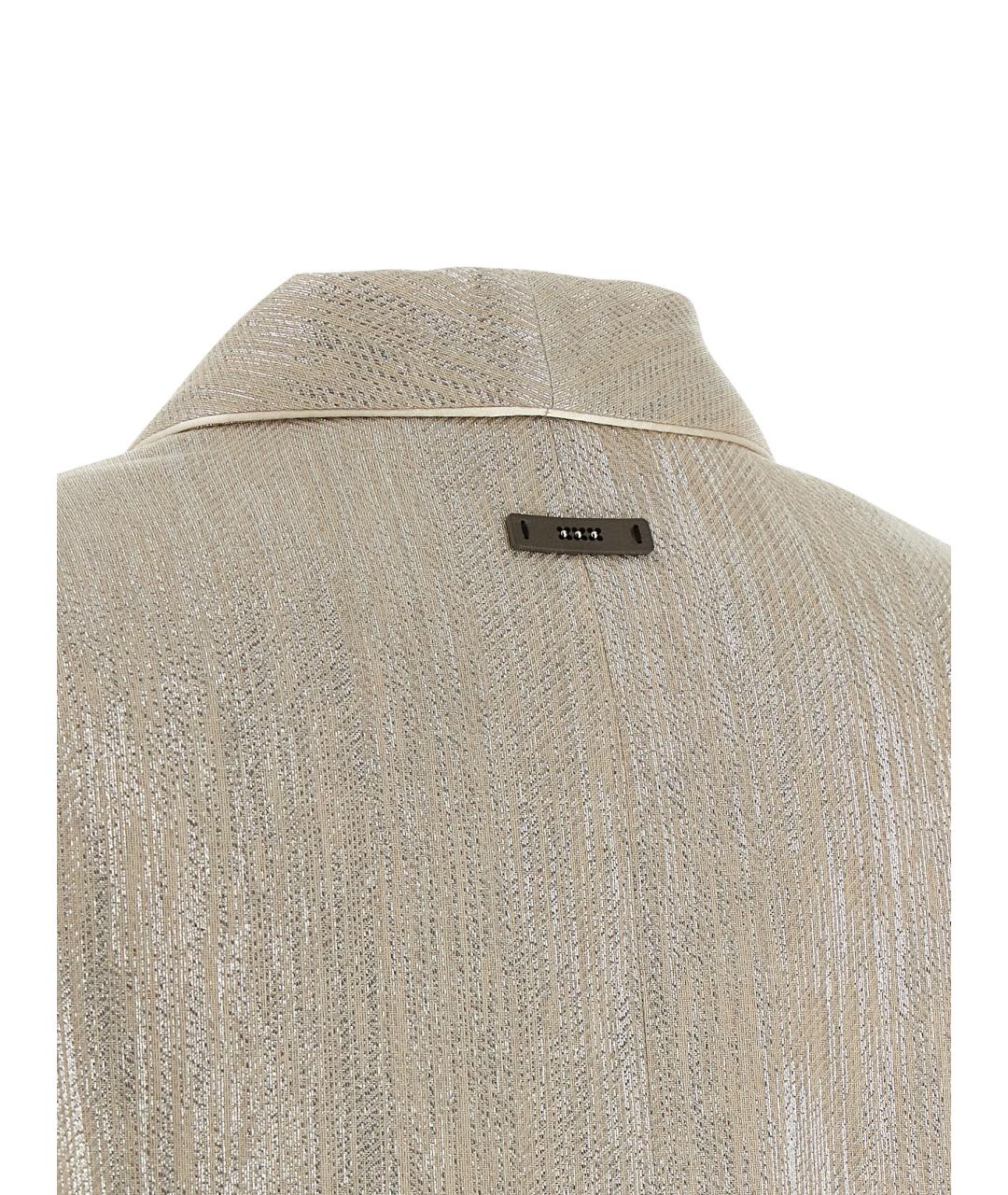 PESERICO Бежевый вискозный жакет/пиджак, фото 5