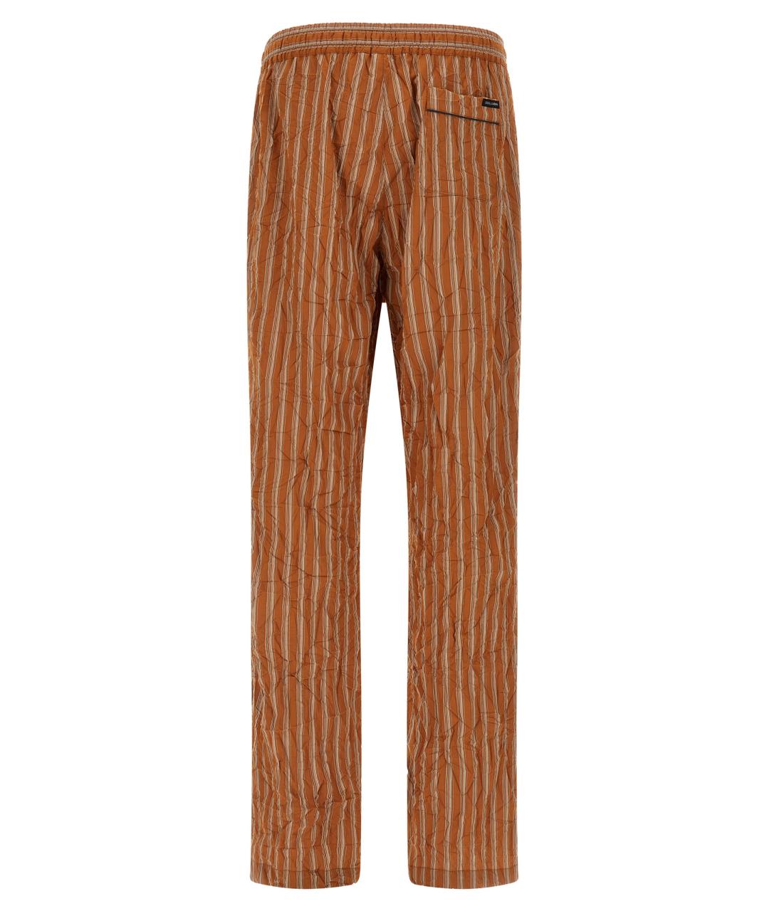 DOLCE&GABBANA Коричневые вискозные повседневные брюки, фото 2