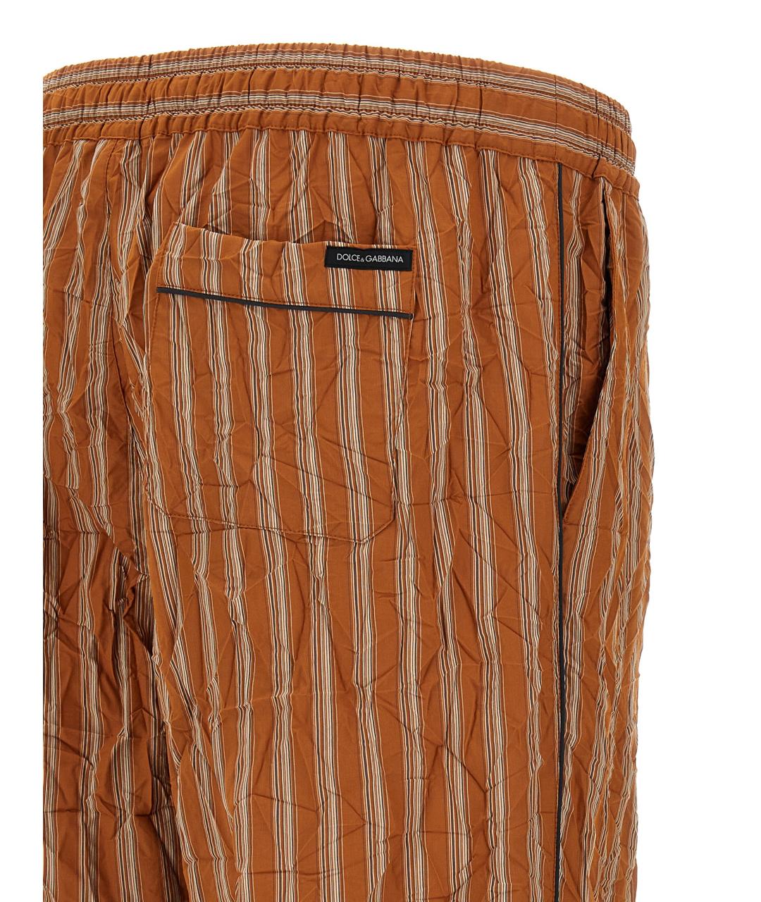DOLCE&GABBANA Коричневые вискозные повседневные брюки, фото 5