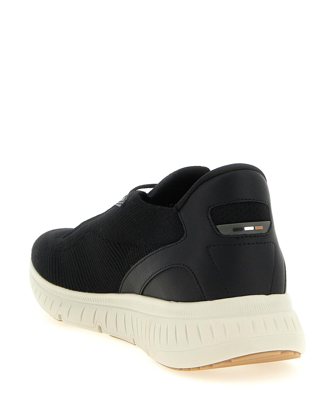 HUGO BOSS Черные текстильные низкие кроссовки / кеды, фото 3