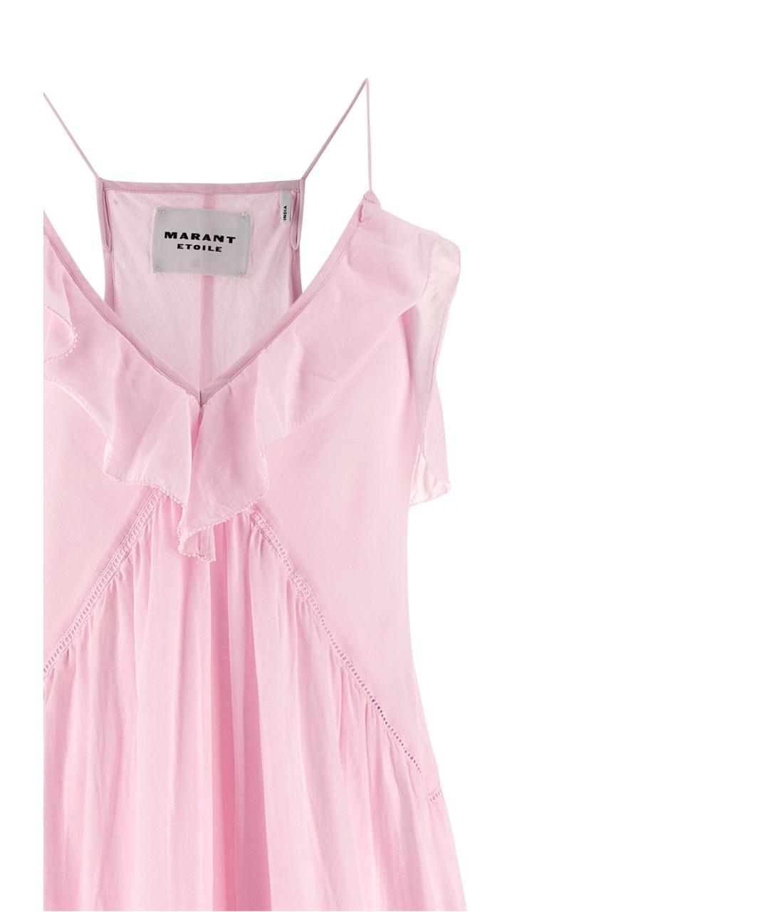 ISABEL MARANT ETOILE Розовое хлопковое коктейльное платье, фото 3
