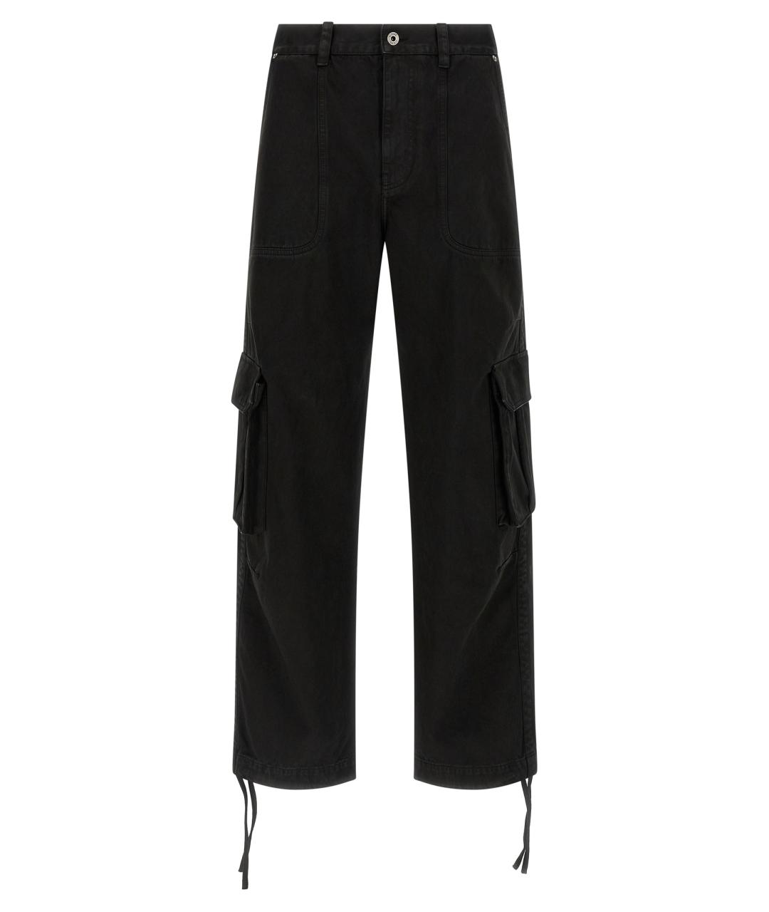 LOEWE Черные хлопковые повседневные брюки, фото 1