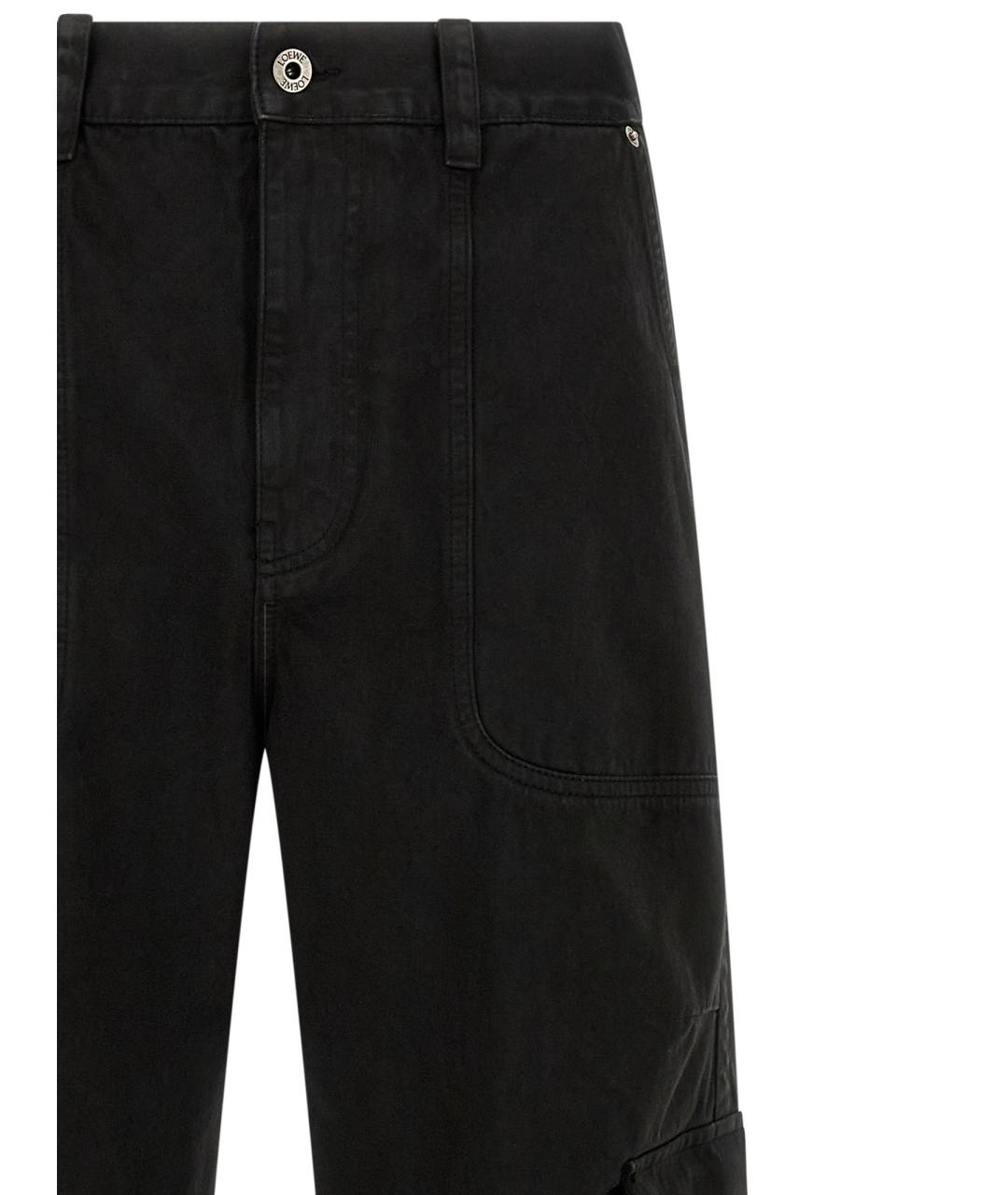 LOEWE Черные хлопковые повседневные брюки, фото 3