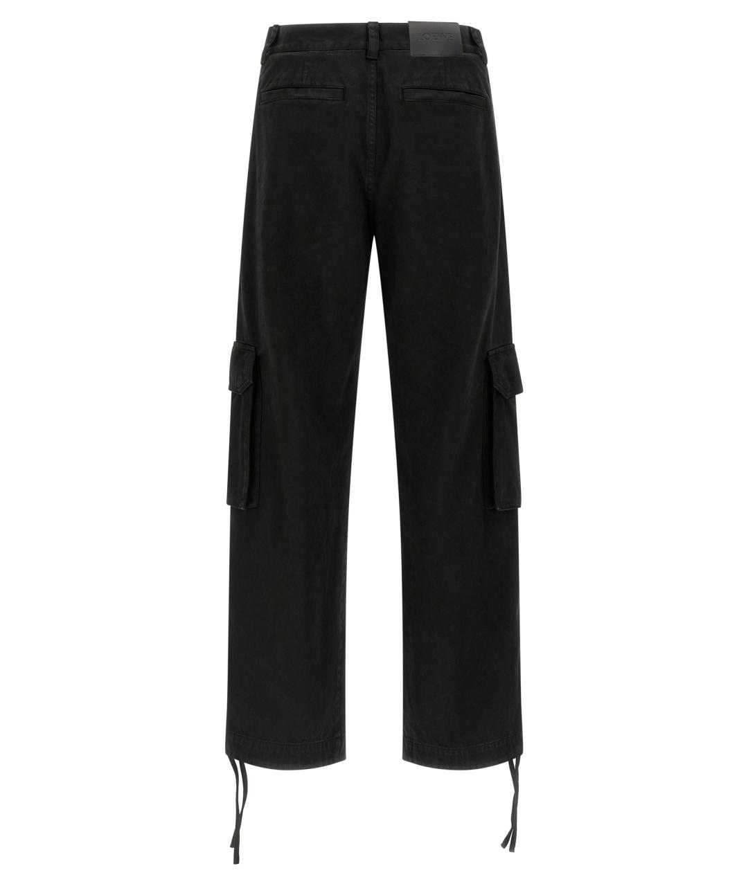 LOEWE Черные хлопковые повседневные брюки, фото 2
