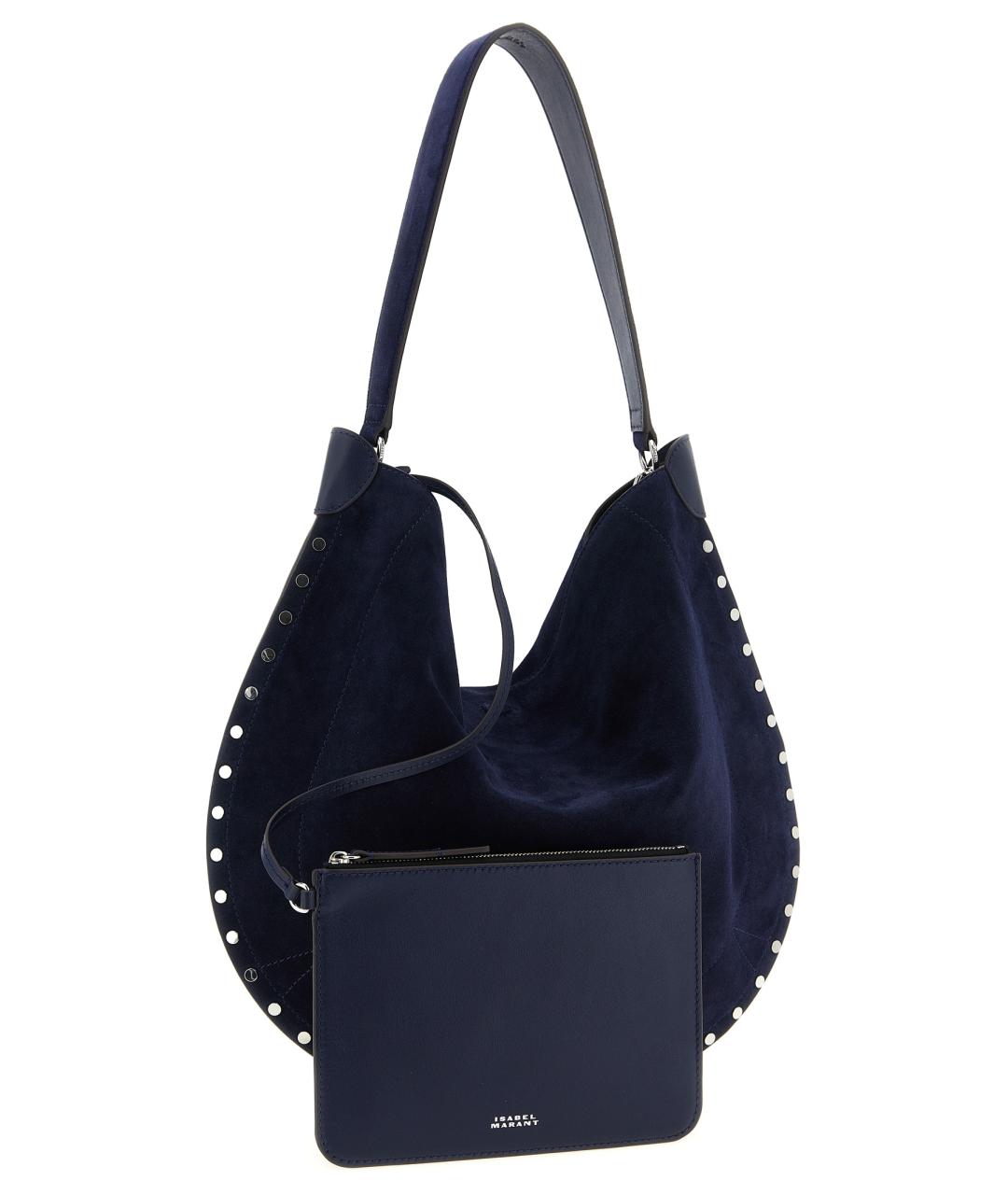 ISABEL MARANT Темно-синяя замшевая сумка через плечо, фото 3
