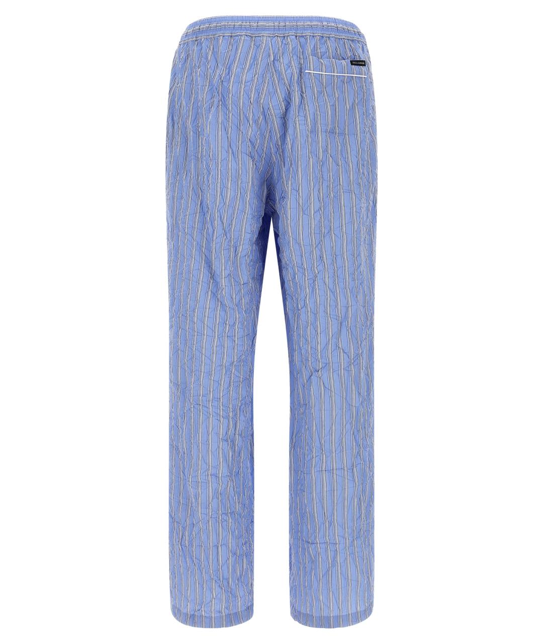 DOLCE&GABBANA Голубые хлопковые повседневные брюки, фото 2