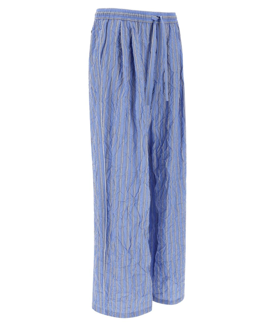 DOLCE&GABBANA Голубые хлопковые повседневные брюки, фото 3