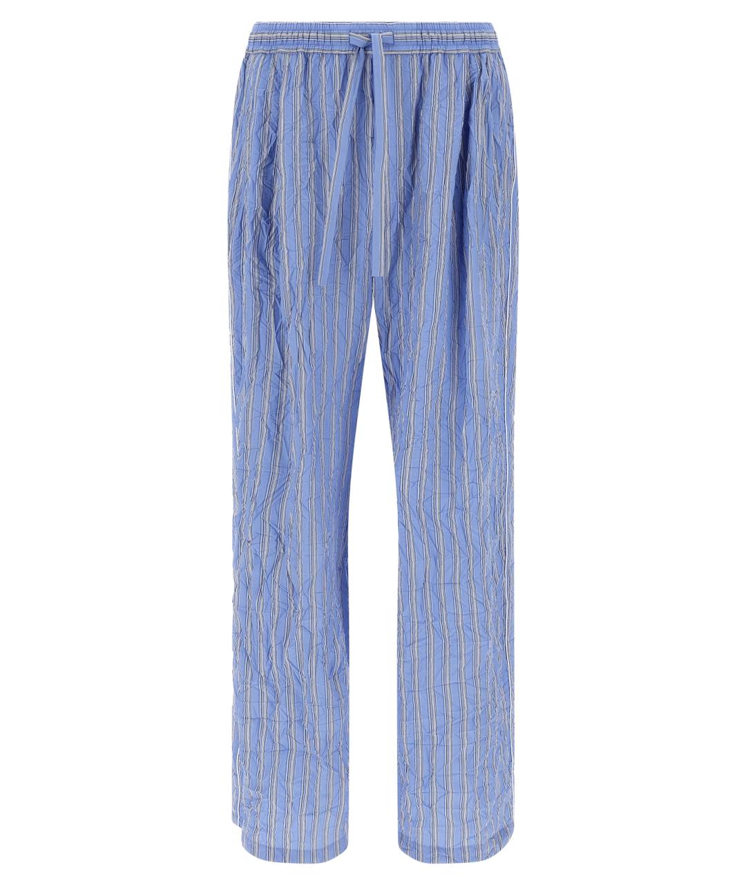 DOLCE&GABBANA Голубые хлопковые повседневные брюки, фото 1